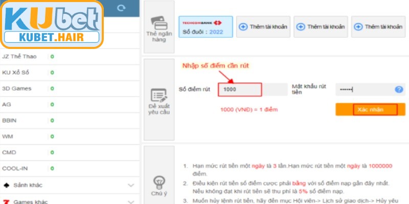 Quy trình thực hiện rút tiền đơn giản, thuận tiện